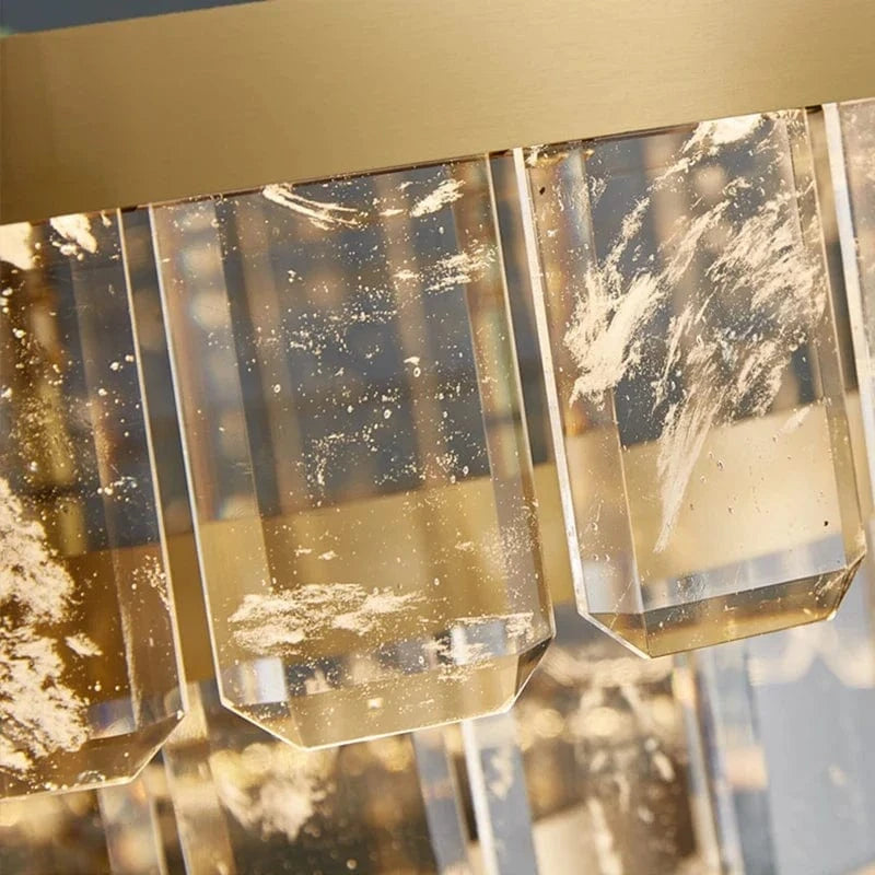 Lustre en cristal multicouche nuage et brume pour hôtel - Corps en acier de luxe | Marco Lucetti