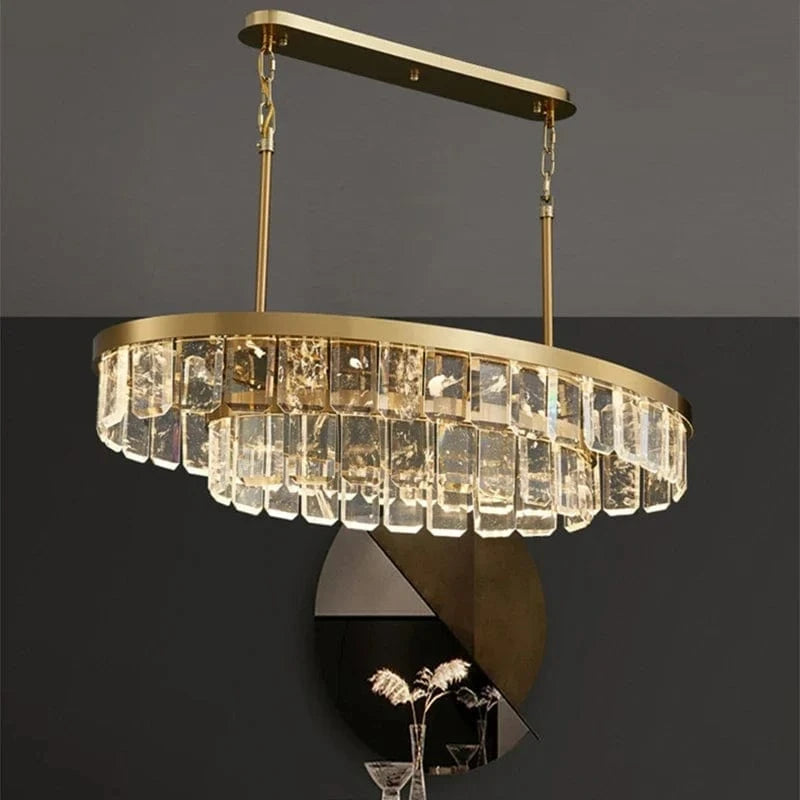 Lustre en cristal multicouche nuage et brume pour hôtel - Corps en acier de luxe | Marco Lucetti