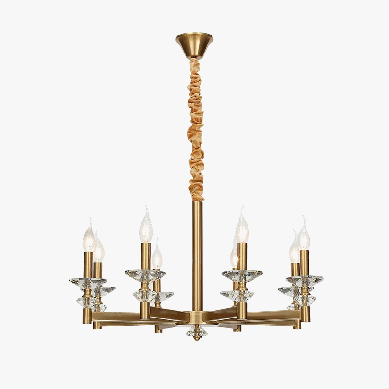 Lustre en cristal de style industriel européen rétro en fer