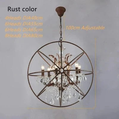 Lustre en cristal Vintage élégant | Marco Lucetti Couleur rouille / 8 têtes DIA80CM