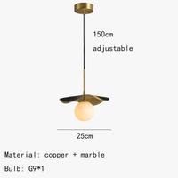 Lustre en cuivre avec boule de marbre naturel - Découvrez la nouveauté | Marco Lucetti
