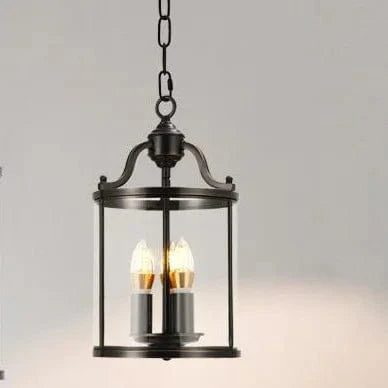 Lustre en cuivre de style vintage américain avec cage à oiseaux de Collection American Heritage | Marco Lucetti Noir 20x35cm