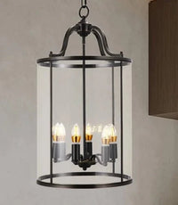 Lustre en cuivre de style vintage américain avec cage à oiseaux de Collection American Heritage | Marco Lucetti Noir 36x68cm