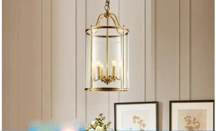 Lustre en cuivre de style vintage américain avec cage à oiseaux de Collection American Heritage | Marco Lucetti Or 36x68cm