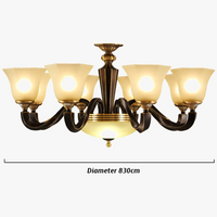 Lustre en cuivre forgé : Éclairage de luxe vintage aux bougies rustiques.