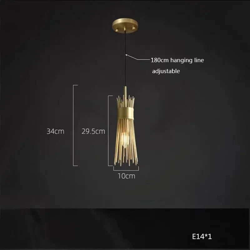 Lustre en cuivre LED décoratif de qualité supérieure pour la maison | Marco Lucetti 1 lumière / Lumière naturelle