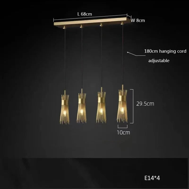 Lustre en Cuivre Lumineux LED pour une Décoration Maison Créative | Marco Lucetti Lumière B4 / Lumière naturelle