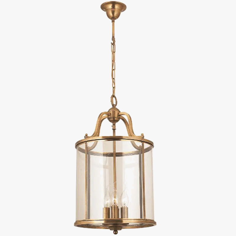 Lustre en cuivre de style vintage américain avec cage à oiseaux de Collection American Heritage
