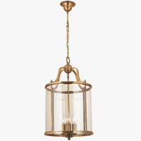 Lustre en cuivre de style vintage américain avec cage à oiseaux de Collection American Heritage