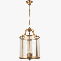 Lustre en cuivre de style vintage américain avec cage à oiseaux de Collection American Heritage