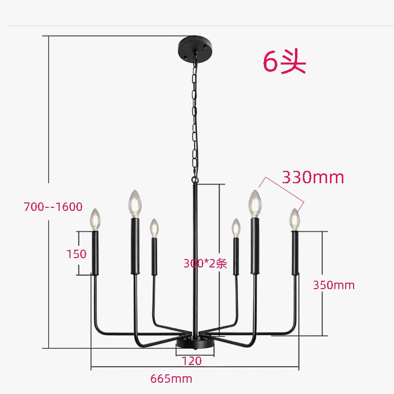 Lustre en fer à multi-têtes pour une décoration moderne avec chaîne | Marco Lucetti