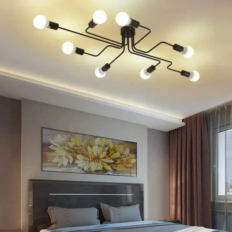 Lustre en fer forgé à tiges élégantes | Marco Lucetti