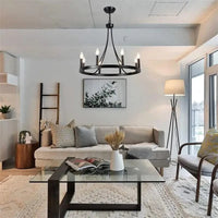 Lustre en fer forgé américain avec éclairage LED 5 têtes - Luxe et Modernité | Marco Lucetti