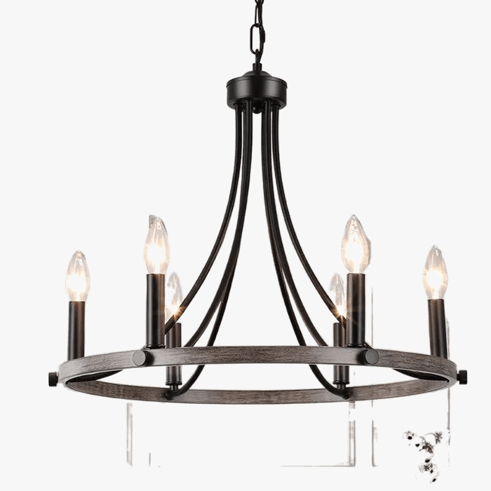 Lustre en fer forgé américain avec éclairage LED 5 têtes - Luxe et Modernité | Marco Lucetti