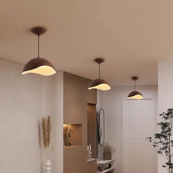 Lustre en fer grain bois nordique avec LED | Marco Lucetti