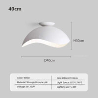 Lustre en fer grain bois nordique avec LED | Marco Lucetti AW40CM / Lumière chaude