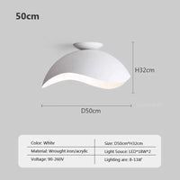 Lustre en fer grain bois nordique avec LED | Marco Lucetti AW50CM / Lumière chaude