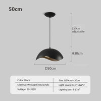 Lustre en fer grain bois nordique avec LED | Marco Lucetti BB50CM / Lumière chaude