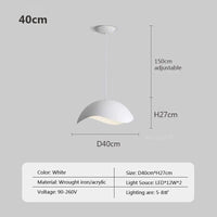 Lustre en fer grain bois nordique avec LED | Marco Lucetti BW40CM / Lumière chaude