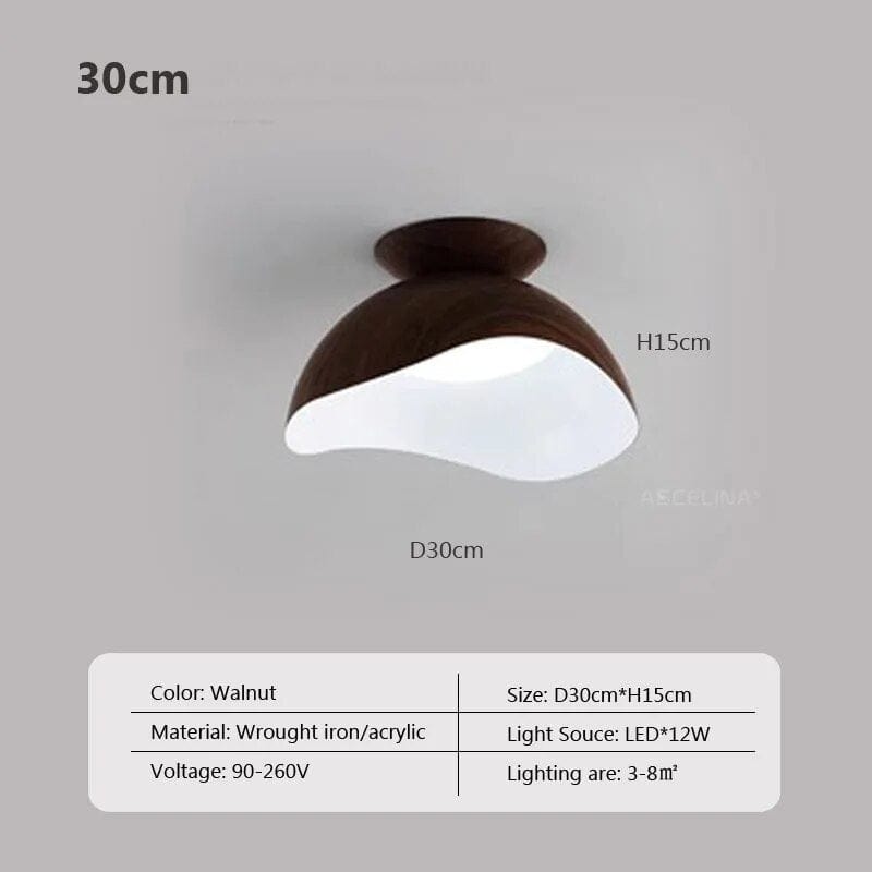 Lustre en fer grain bois nordique avec LED | Marco Lucetti DH30CM / Lumière chaude