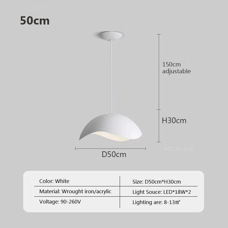 Lustre en fer grain bois nordique avec LED | Marco Lucetti PC50CM / Lumière chaude