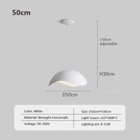 Lustre en fer grain bois nordique avec LED | Marco Lucetti PC50CM / Lumière chaude