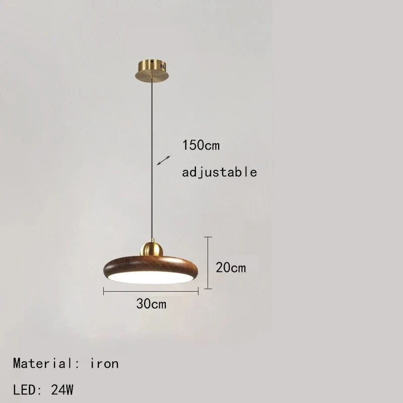 Lustre en fer imitation grain de bois : luminaires suspendus avec livraison directe | Marco Lucetti Diamètre 30cm / Changeable