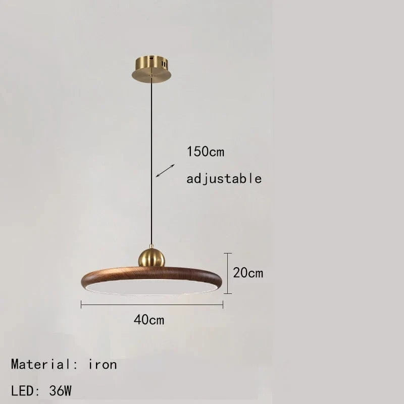 Lustre en fer imitation grain de bois : luminaires suspendus avec livraison directe | Marco Lucetti Diamètre 40cm / Changeable