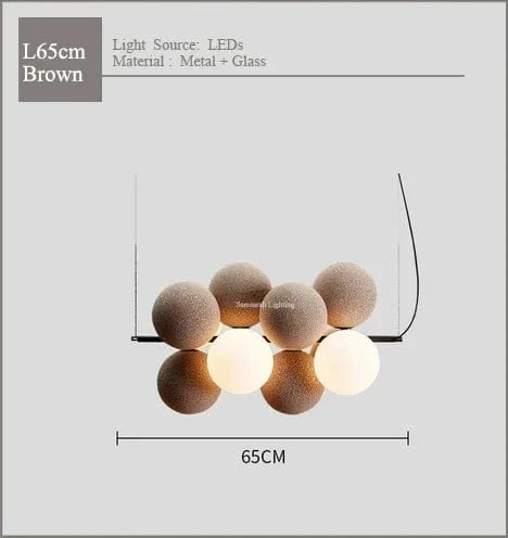 Lustre en flanelle nordique design art moderne | Marco Lucetti 02-L65cm marron / Blanc chaud