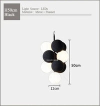 Lustre en flanelle nordique design art moderne | Marco Lucetti 03-H50cm noir / Blanc chaud