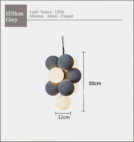 Lustre en flanelle nordique design art moderne | Marco Lucetti 04-H50cm gris / Blanc chaud