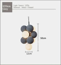 Lustre en flanelle nordique design art moderne | Marco Lucetti 04-H50cm gris / Blanc chaud