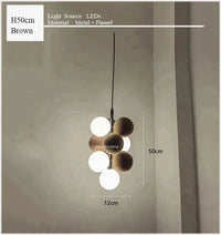 Lustre en flanelle nordique design art moderne | Marco Lucetti 05-H50cm marron / Blanc chaud