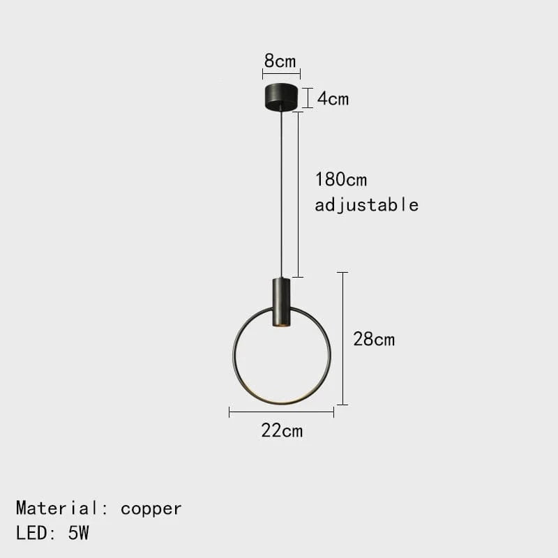 Lustre en laiton avec 3 anneaux et gradation personnalisable | Marco Lucetti Noir / 3 modifiables
