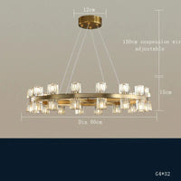 Lustre en laiton et cristal Luxe & Élégance | Marco Lucetti