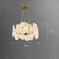 Lustre en Marbre Naturel de Luxe LED pour Bars et Restaurants | Marco Lucetti Dia40xH22CM / 24W | Blanc chaud