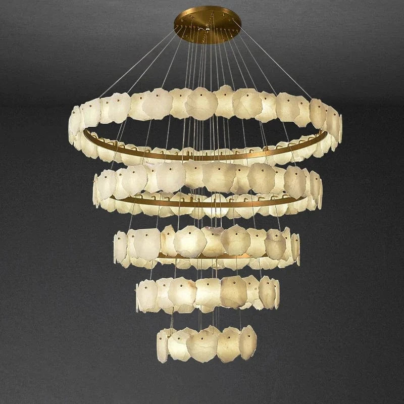 Lustre en marbre naturel espagnol de grand luxe pour hôtellerie prestige | Marco Lucetti