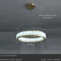 Lustre en marbre naturel espagnol de grand luxe pour hôtellerie prestige | Marco Lucetti Dia78cm / Argent / Dimmable