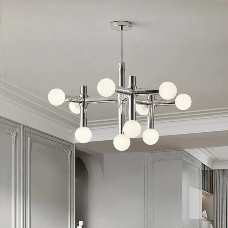 Lustre en métal chromé au style designer art décor - Nouveauté ! | Marco Lucetti