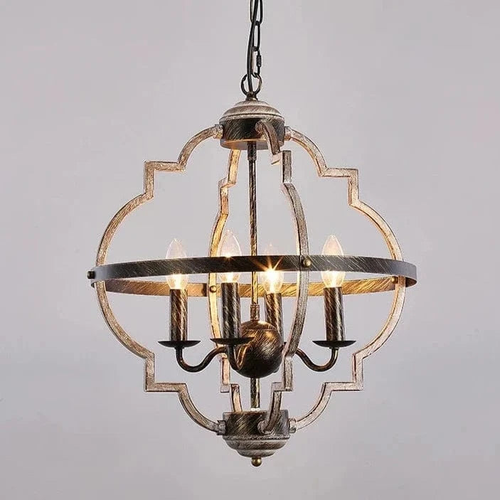 Lustre en métal vintage avec lampes bougies | Marco Lucetti