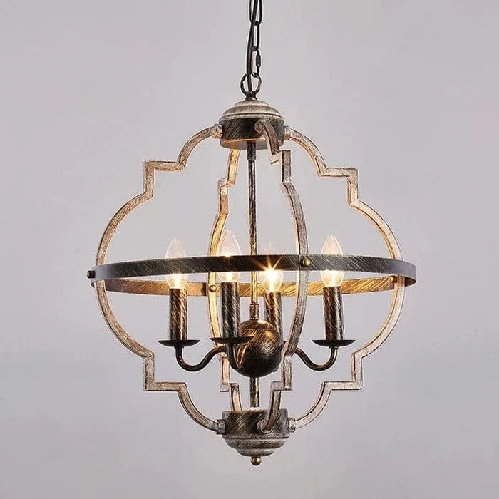 Lustre en métal vintage avec lampes bougies | Marco Lucetti