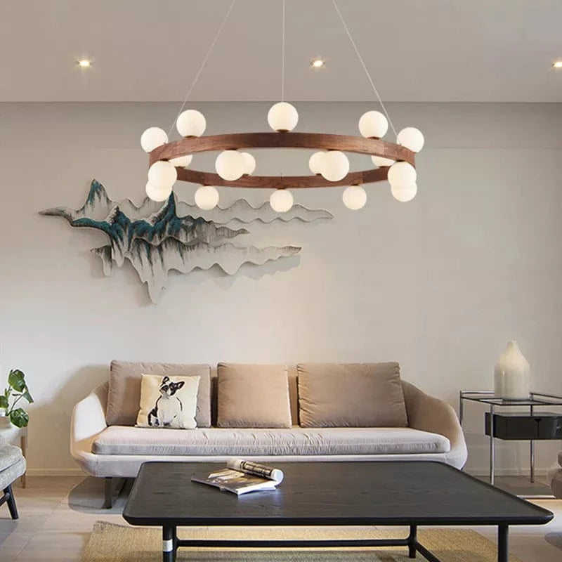 Lustre en noyer haut de gamme pour salon | Marco Lucetti