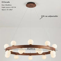 Lustre en noyer haut de gamme pour salon | Marco Lucetti Dia80cm / Pas d&#39;ampoule