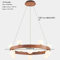 Lustre en noyer haut de gamme pour salon | Marco Lucetti Diamètre60cm / Pas d&#39;ampoule