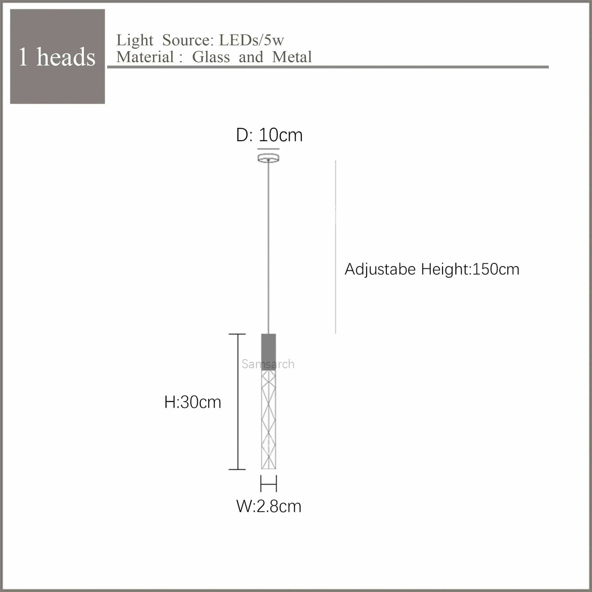 Lustre en Or Moderne LED pour Escalier en Cristal Spirale | Marco Lucetti 1 lumières 5W / Blanc chaud