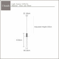 Lustre en Or Moderne LED pour Escalier en Cristal Spirale | Marco Lucetti 1 lumières 5W / Blanc chaud