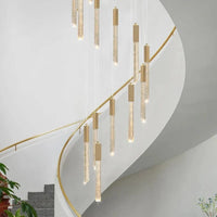 Lustre en Or Moderne LED pour Escalier en Cristal Spirale | Marco Lucetti