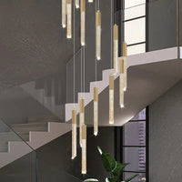 Lustre en Or Moderne LED pour Escalier en Cristal Spirale | Marco Lucetti
