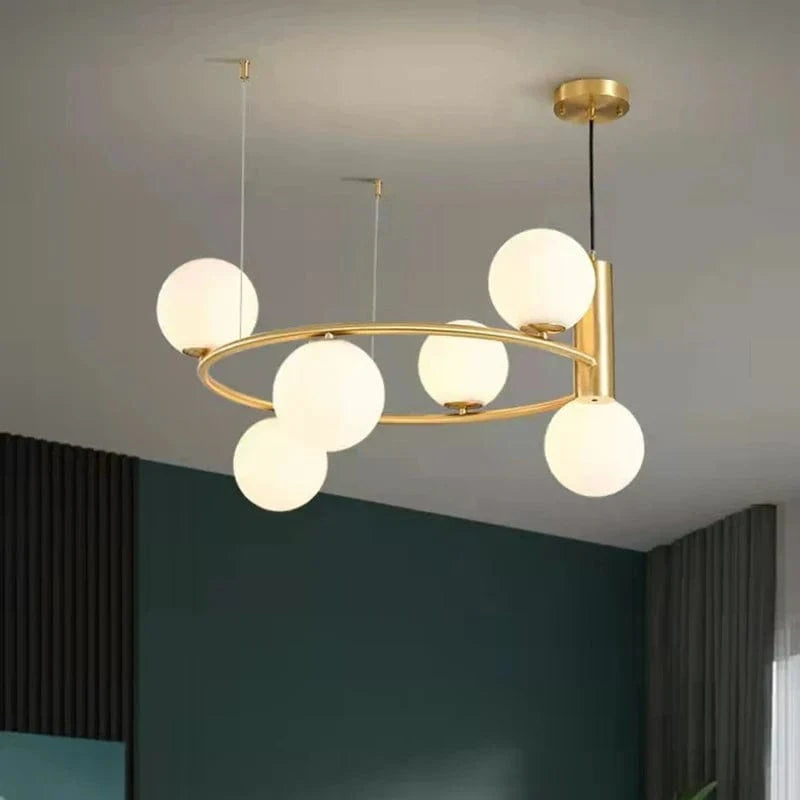 Lustre en perles de verre blanc | Marco Lucetti