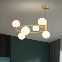 Lustre en perles de verre blanc | Marco Lucetti